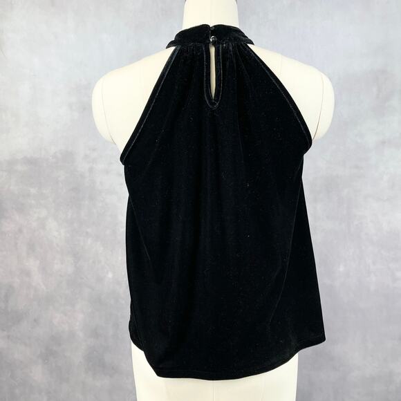 THML Womens Halter Butterfly Velvet Tank Top Black Size M Y2K Emo Goth Grunge - Picture 4 of 12